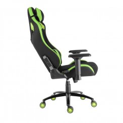 Herní židle IRON XXL — látka, černá / zelená, nosnost 140 kg