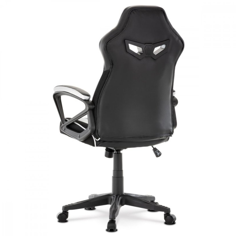 Herné kreslo LANCER — látka, ekokoža, čierna / biela