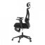 Kancelářská ergonomická židle MAINE s opěrkou na nohy — síť, černá