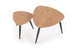 Set konferenčných stolíkov NICEA 2 — zlatý dub / čierna