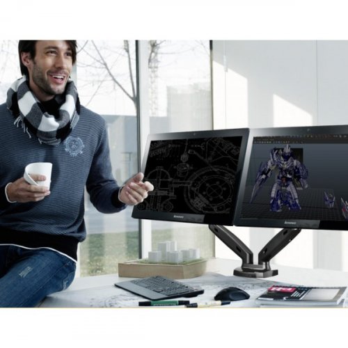Kancelářský držák na dva PC monitory FB F160 – černý