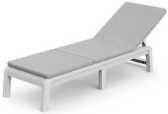 ATLAS (MALLORCA) lehátko s poduškou – šedé, lisovaný plast