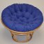 Relaxačný papasan DEMETRIA — ⌀100 cm, ratan, látka, medová / viac farieb