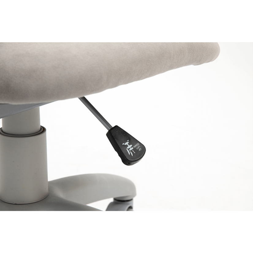 Detská rastúca stolička RAIDON – látka, plast, sivá / ružová