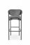 Barová židle KROBUS — ocel, látka, šedá