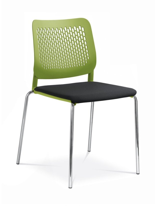 Konferenční židle TIME 171-N4 – šedý plast, čalouněný sedák, více barev, LD Seating