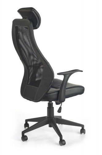Kancelářská židle TORINO – síťovina, ekokůže, černá