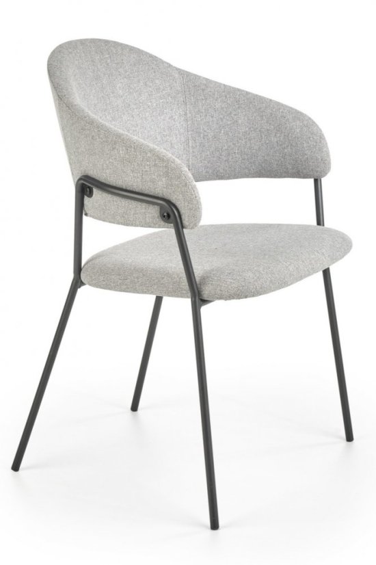 Jedálenské kresielko SUND — látka, sivá