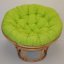 Relaxační papasan ARTEMIS — ⌀110 cm, ratan, látka, medová / více barev