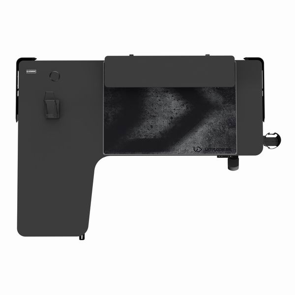 Herní stůl ULTRADESK WINGER – 111x155x60 cm, elektricky nastavitelná výška, RGB podsvícení, černá