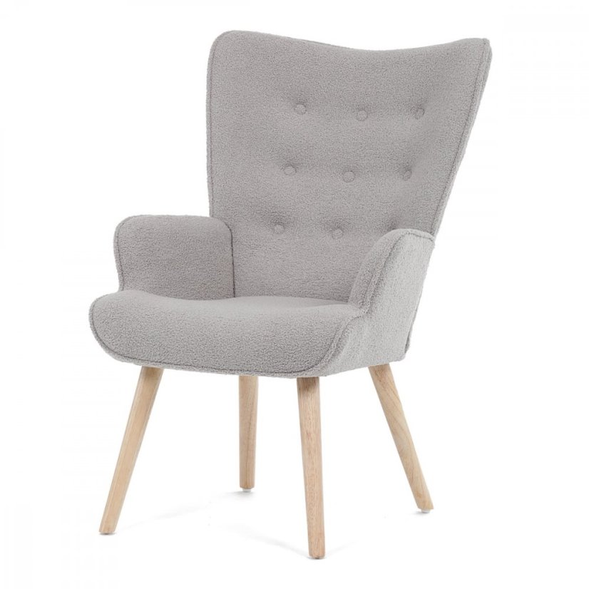 Relaxační křeslo ušák PARIS– masiv, látka, šedá Autronic