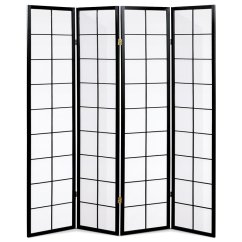 Elegantní 4dílný paravan PARVIO z masivního smrkového dřeva s černým lakem Autronic