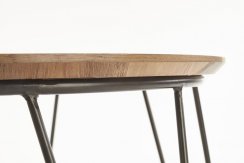 Konferenční stolek NUBIRA – MDF, ocel, černá / ořech