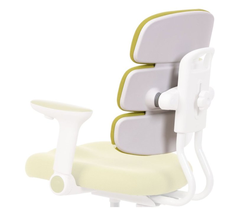Detská rastúca stolička GRIDDY — látka, biela / zelená