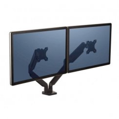 Polohovateľný držiak na dva PC monitory Platinum – čierny