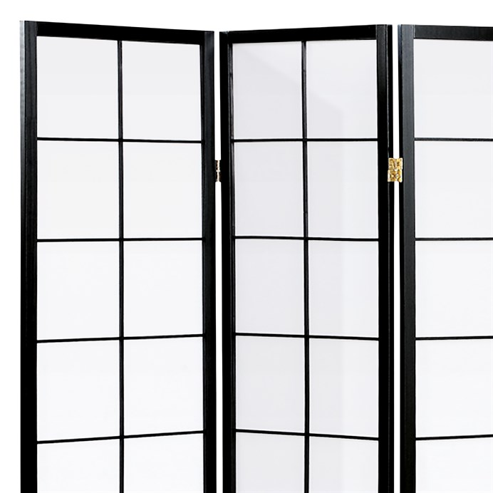 Elegantný 4-dielny paraván PARVIO z masívneho smrekového dreva s čiernym lakom Autronic