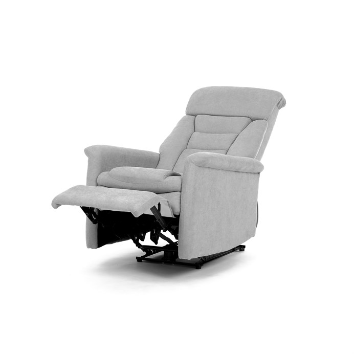 TV kreslo MAGNUM s elektrickým polohovaním — látka, sivá