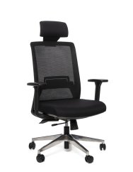 Kancelárska ergonomická stolička Sego FRAME — sieť/látka, čierna
