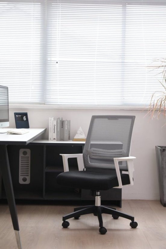 Kancelárska stolička DURANGO - sieťovina, šedá / biela