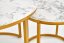 Set konferenčních stolků PAOLA — dekor mramor / zlatá