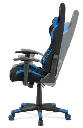 Herní židle ERACER V606 – modrá/černá, látková, nosnost 130 Kg