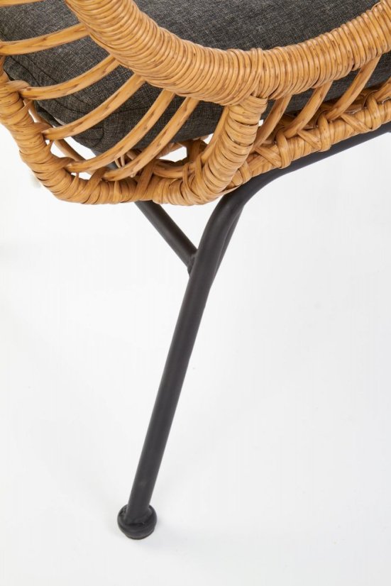 Pohovka IKARO — umělý ratan, látka, šedá Halmar