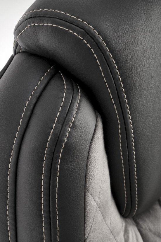 Kancelárske kreslo GANDALF — ekokoža, čierna / šedá