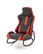 Herní houpací křeslo GAMER — PU kůže, černá / červená