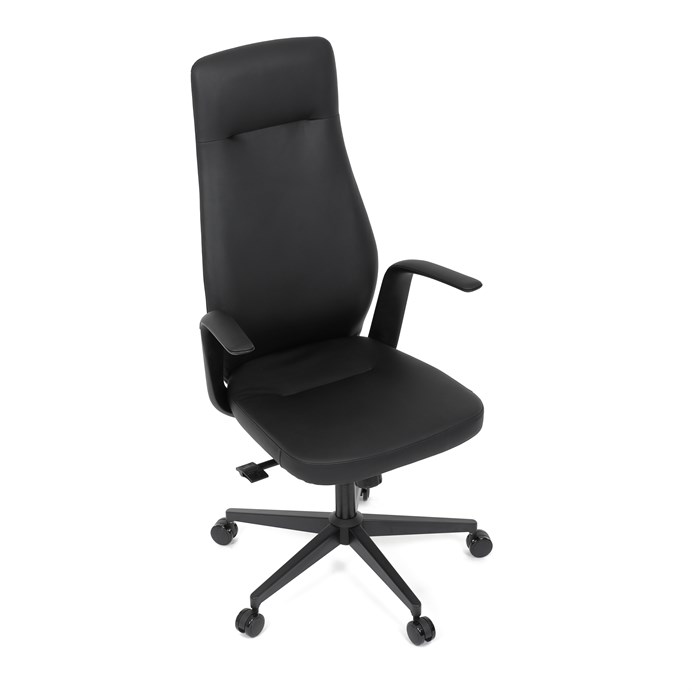 Kancelárska stolička ORBIT – čierna eko-koža s hojdacím mechanizmom Autronic