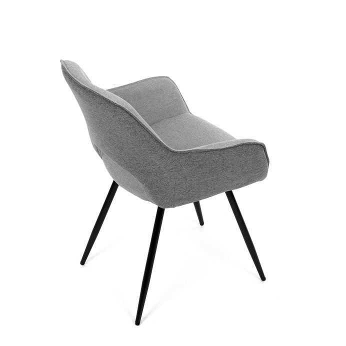 Jedálenská stolička BONY - strieborno-sivá látka, čierny kov