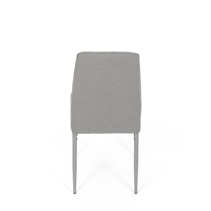 Jedálenská stolička LENA s sivým poťahom a šedými kovovými nohami