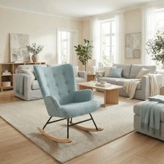 Hojdacie kreslo YAO – modrá, látka, ergonomický dizajn Autronic