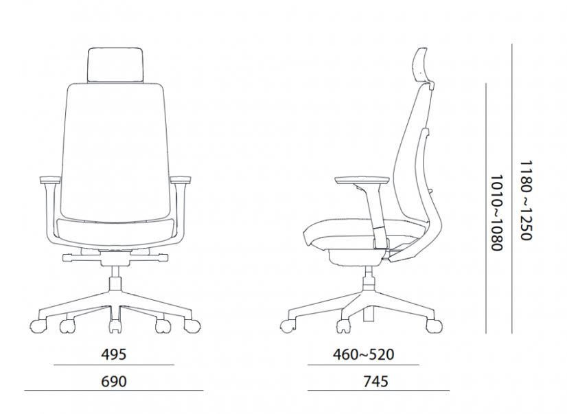 Kancelářská ergonomická židle OFFICE More K50 — bílá, více barev