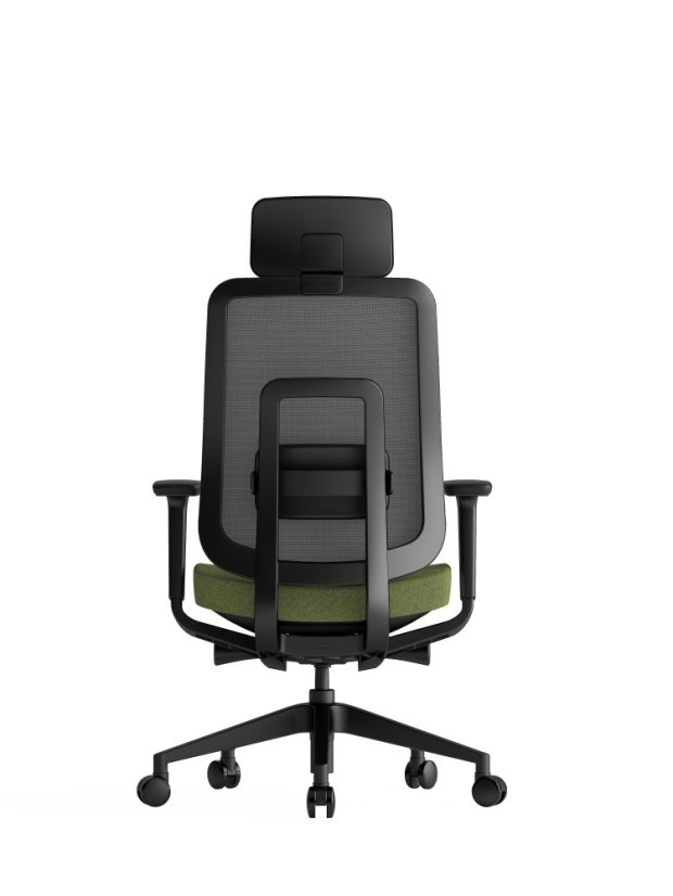 Ergonomická kancelárska stolička K42 SP – sieť/čalúnená, zelená