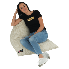 Sedací vak BRESTO — 90×110×90, béžová látka