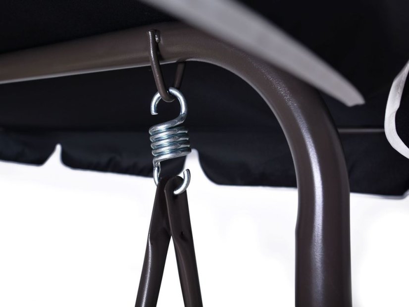 CONFORT zahradní houpačka kovová -  černá / hnědá