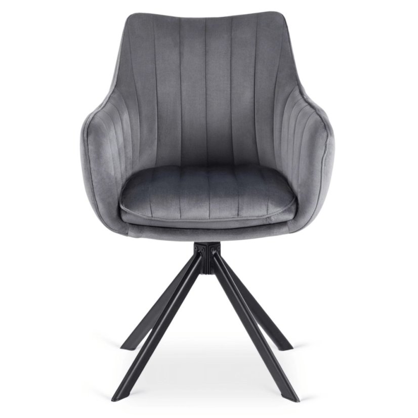 Otočná stolička MUMBAI 2 Šedá Zamat – Elegantný Komfort pre Domov i Kanceláriu