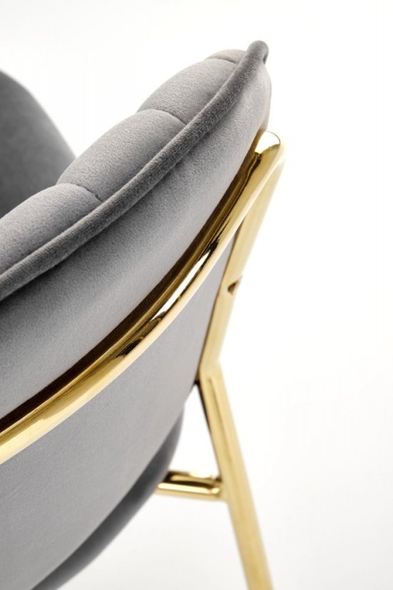 Jedálenská stolička DIONA — oceľ, látka, šedá