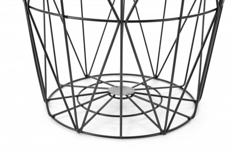 Konferenční stolek HARISSA — kov, černá / bílá