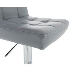 Barová stolička KANDY NEW — ekokoža šedá/chróm