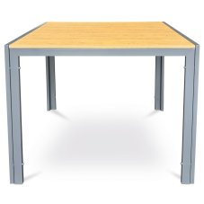 Zahradní stůl rozkládací METRAX — 90x90 cm, kov, polywood, hnědá