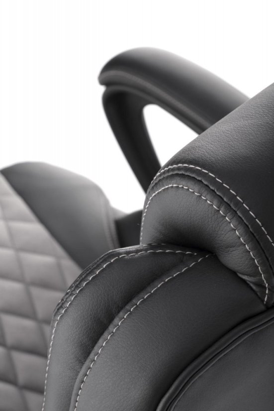 Kancelárske kreslo GANDALF — ekokoža, čierna / šedá