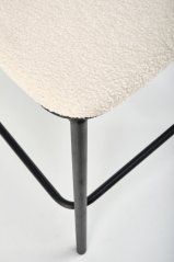 Barová stolička POLIS — kov, látka, krémová