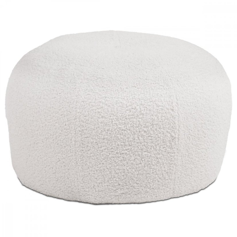 Taburet NUBE — vlna, biela