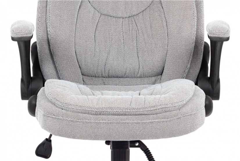 Kancelárska otočná stolička ROLAN na kolieskach — plast, šedá látka