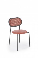 Jedálenská stolička MATILDA — oceľ, plast, červená