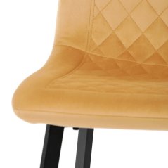 Elegantná jedálenská stolička NOX – žltý zamat, čierny kov Autronic