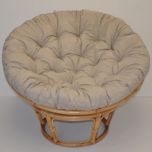 Relaxační papasan ARTEMIS — ⌀110 cm, ratan, látka, medová / více barev
