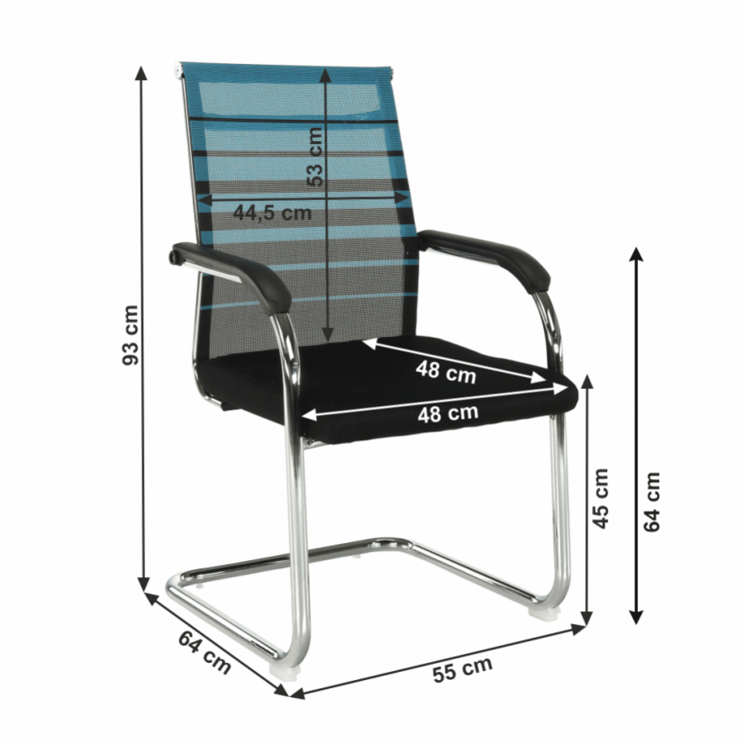 Konferenčná stolička ESIN - sieť/látka, viacfarebná - Farbové varianty ESIN: Hneda/čierna