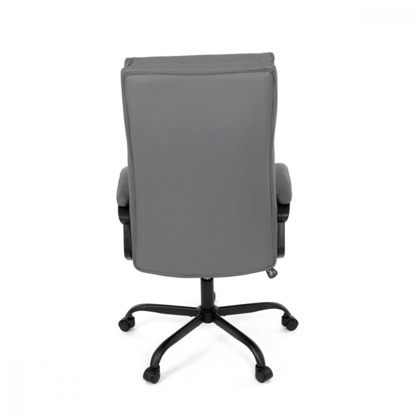 Kancelářské křeslo HOLMES — kov, ekokůže, šedá Autronic